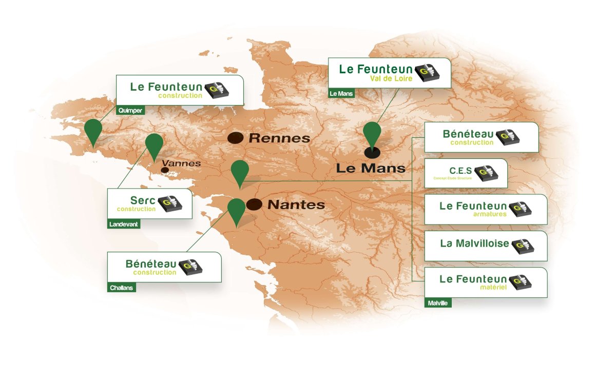 Carte implantation Groupe Le Feunteun